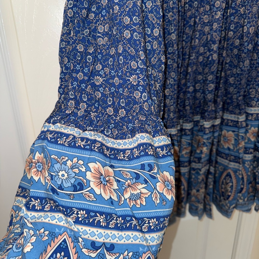 NATURAL LIFE Navy and Light Blue Floral Maxi Skirt - Picture 2 of 3